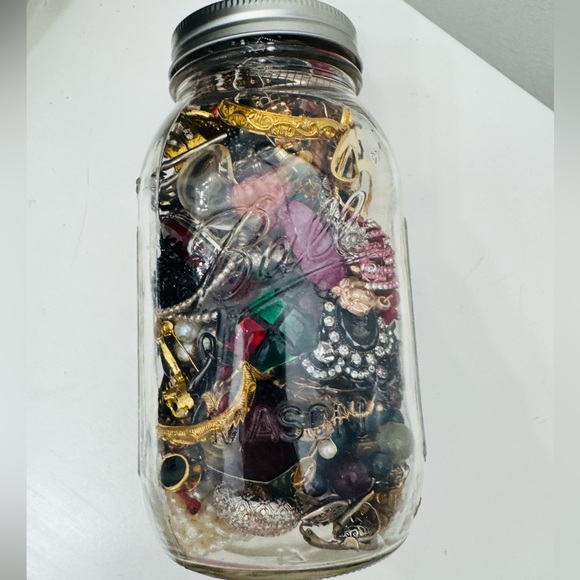Jewelry - Vintage Jewelry Collection in Mason Jar